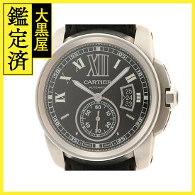 Cartier カルティエ 腕時計 2010年正規品 カリブル ドゥ カルティエ W7100014 スティール/アリゲーターベルト ブラック文字盤 自動巻き【471】 【471】2120700009702 【中古】【大黒屋】