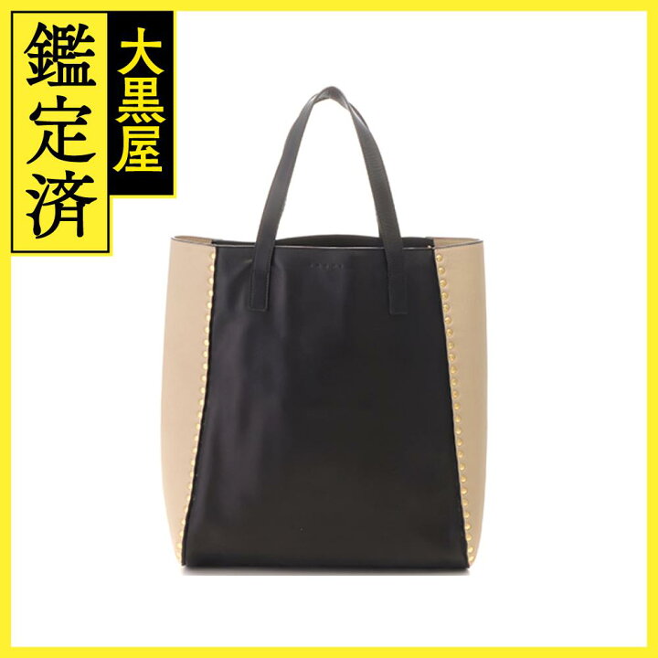 楽天市場】MARNI マルニ スタッズバイカラー トートバッグ ブラック 
