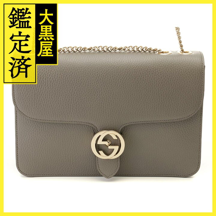 楽天市場】GUCCI インターロッキングG チェーンショルダー グレー 