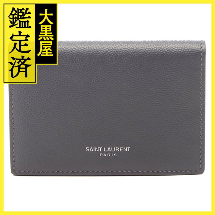 楽天市場】SAINT LAURENT サンローラン 名刺入れ グレー レザー 469338 