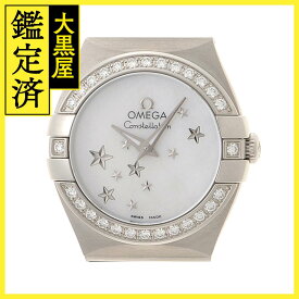 OMEGA オメガ コンステレーション ダイヤベゼル ホワイトシェル文字盤 SS レディース腕時計 123.15.24.60.05.003【431】 【431】2148103805011 【中古】【大黒屋】