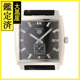 TAG HEUER タグホイヤー モナコ ブラック文字盤/レザーベルト SS/革 WAW131A.FC6177 【471】N 2148103770715 【471】2148103770715 【中古】【大黒屋】