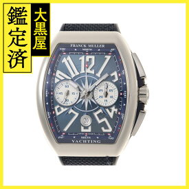 FRANCK MULLER フランクミュラー 時計 ヴァンガード ヨッティングクロノグラフ V45CCDT AC BL メンズ 自動巻き SS/ラバー ブルー・ホワイト文字盤 【431】2147100556117 【中古】【大黒屋】