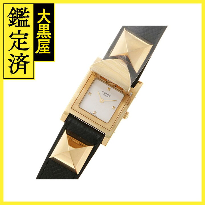楽天市場】HERMES エルメス メドール ゴールドメッキ/レザー ME1.201  