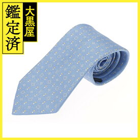 LOUIS VUITTON ルイヴィトン ネクタイ モノグラム・ダブルドット 剣先7cm ブルー系 M78950【472】YI 【472】2143300198515 【中古】【大黒屋】