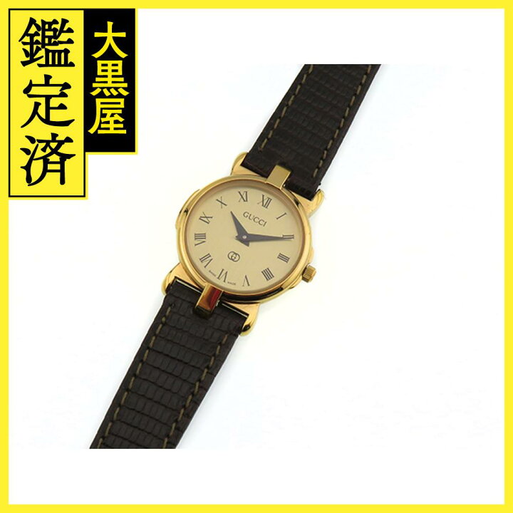楽天市場】GUCCI グッチ 3400L ゴールド文字盤 ゴールドメッキGP/革  
