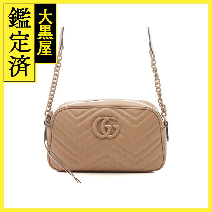 楽天市場】GUCCI グッチ GGマーモントスモールカメラバッグ ベージュ 