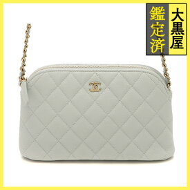 CHANEL シャネル マトラッセ チェーンクラッチ ライトブルー/GP キャビア 【430】2147300419021 【486】2147300419021 【中古】【大黒屋】