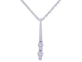 【送料無料】JEWELRY ノンブランドジュエリー ダイヤモンド ネックレス K18WG ホワイトゴールド ダイヤモンド 0.17 2.6g【460】【中古】【大黒屋】