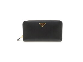 PRADA　プラダ　ラウンド長財布　サフィアーノ　ブラック【430】【中古】【大黒屋】