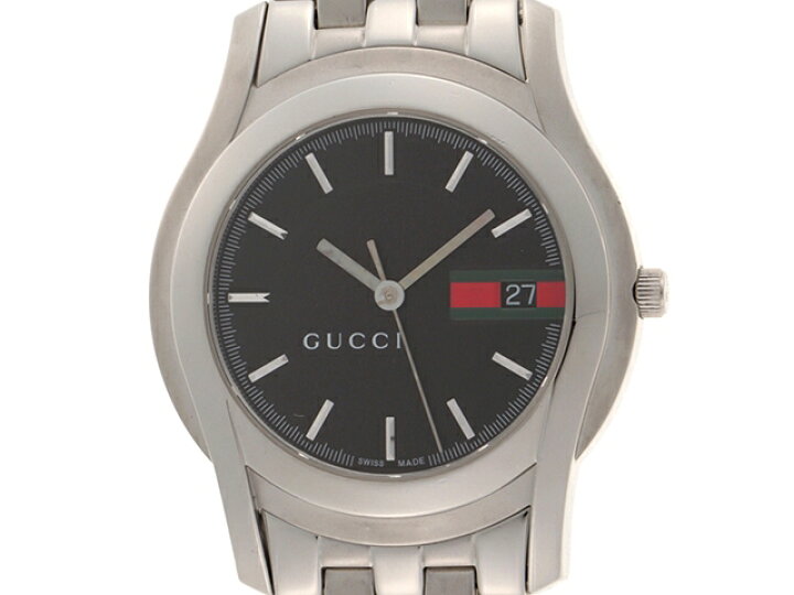 楽天市場】GUCCI グッチ 時計 5500M 黒文字盤 ステンレススチール 