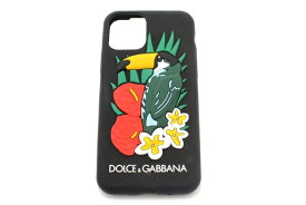 【送料無料】D&G ドルチェ＆ガッバーナ iPhone11Proケース　 鳥 ブラック シリコン【460】【中古】【大黒屋】