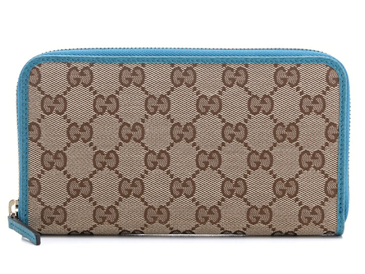 楽天市場】GUCCI サイフ・小物 ラウンド長財布 ブルー/ベージュ GG 