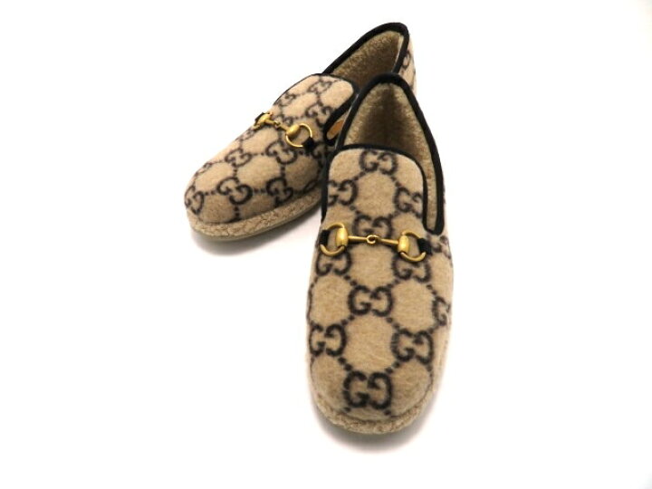 楽天市場】GUCCI グッチ スリッポン ベージュ GGウール 6 【432 