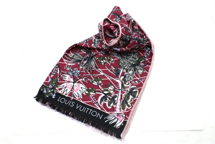 楽天市場】LOUIS VUITTON ルイ・ヴィトン ストール 花柄 ピンク シルク  