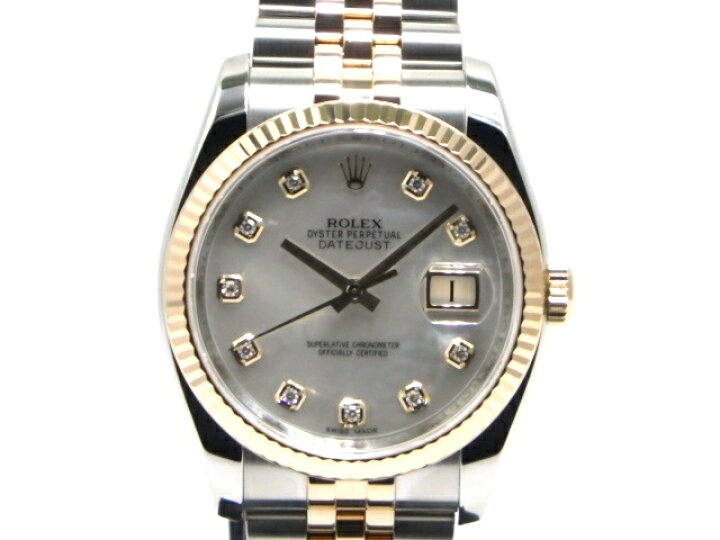楽天市場 送料無料 Rolex ロレックス デイトジャスト ng シェル メンズ 自動巻き ピンクゴールド ステンレス Pg Ss 430 中古 大黒屋 質屋 大黒屋