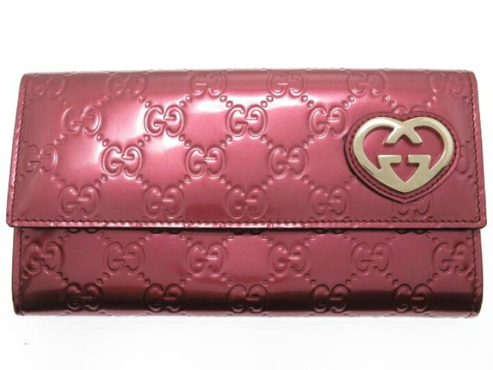 楽天市場】GUCCI グッチ ZIP長財布 グッチシマ エナメル ハートロゴ 