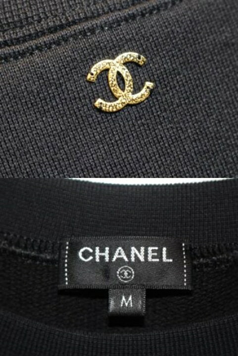 楽天市場】CHANEL シャネル Tシャツ レディースM コットン ブラック 