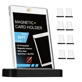 FFOGG ポケカ ローダー UVカット マグネットホルダー 35pt UVカット (ローダー8個+スタンド8個セット) 収納 トレカ保護ケース カードケース 遊戯王カードケース ポケカ 磁石式