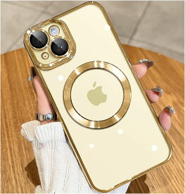 【本体の色・人気五色】JUESHITUO iPhone15 用 ケース MagSafe充電対応 一体型レンズ保護 人気 クリア 耐衝撃 米軍MIL規格 耐久性 SGS認証 カバー ストラップホール付き アイフォン15用 カバー 6.1 インチ ケース(ゴールド)