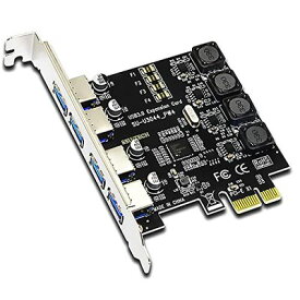 GLOTRENDS U3044 4ポートUSB 3.0 PCIe増設ボード、WindowsおよびLinuxと互換性あり(Mac OS非対応)