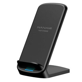 NANAMI ワイヤレス充電器 最大15W出力 急速 無線充電器 (Qi認証) iPhone 15/14/13/12シリーズ SE第二世代/8(Plus)、Galaxy S23(Ultra)/S22(Ultra)/S21(Ultra)/S20/Note20、Xperia 1 4/3/2 他のQi機種対応 置くだけ充電 日本語取扱説明書付 男性/女性 お誕生日プレゼント