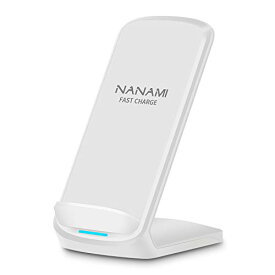 NANAMI ワイヤレス充電器 最大15W出力 急速 無線充電器 (Qi認証) iPhone 15/14/13/12シリーズ SE第二世代/8(Plus)、Galaxy S23(Ultra)/S22(Ultra)/S21(Ultra)/S20/Note20、Xperia 1 4/3/2 他のQi機種対応 置くだけ充電 テレワーク用品 日本語取扱説明書付 バレンタインギ