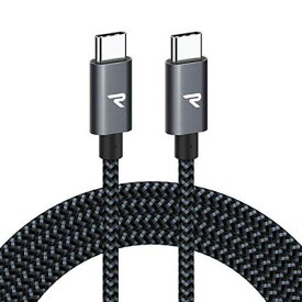 RAMPOW USB Type C ケーブル【2M 黒 /PD3.0&QC3.0超高速充電】60W/3A充電 高速データ転送対応 高耐久ナイロン usbc usbc ケーブル MacbookPro/iPad Pro&Air/Google Pixel/Galaxy/SonyなどType C機種対応 在宅勤務支援