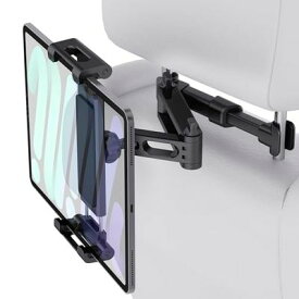 【2024新登場】PZOZ タブレット 車載ホルダー ヘッドレスト ホルダー iPad 車載ホルダー 後部座席 スマホ スタンド 伸縮調整 360度回転 4.7～12.9インチ 全機種対応