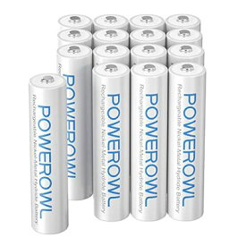 Powerowl単4形充電式ニッケル水素電池16個セット 大容量 自然放電抑制 環境保護 電池収納（1000mAh、約1200回循環使用可能）