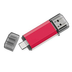 RAOYI TypeC USBメモリ 64GB USB3.0 タイプCフラッシュドライブ 2in1 高速デュアルフラッシュディスク（TypeC+USB3.0） OTG キャップ式 (赤)