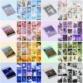 SANNIX 8冊 フレークシール コラージュ 素材 シール 400枚 手帳 ステッカー 花 シール 大量 ノート カレンダー スクラップブック スケジュール 美しい景色