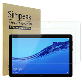 Simpeak【2枚入り】Huawei MediaPad T5 対応 強化ガラスフィルム 10.1インチ 液晶保護フィルム 高透過率 指紋防止 飛散防止 気泡ゼロ