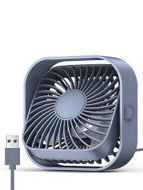 【TOPK 最新バージョン】USB卓上扇風機 USBミニ扇風機 風量3段階調節 小型扇風機 強力な風量と静音動作付き ホームオフィスベッドルームテーブルやデスクトップ用のミニファン グレー