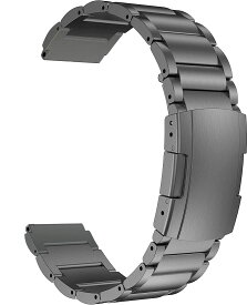 MaKTech チタンバンド、20mm軽量ワンピースメタルリンクブレスレット、Samsung Galaxy Watch 6 43/47/40/44mm,Galaxy Watch 5/4,Huawei GT 4/3-41/42mmに対応 (スペースグレイ)