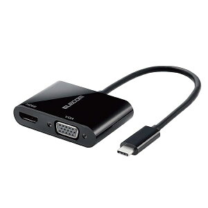 hbLOXe[V USB-C HDMI ϊ TYPE-C - HDMI & VGA ( D-sub15s ) ϊA_v^ ubN yiPhone 16 V[Y Ή؍ρz AD-CHDMIVGABK