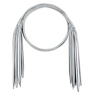 Kingsie 編み針 輪針 8サイズ 80cm 2mm-8mm ステンレス製 ミニ輪針 棒針 編み物ツール クラフト 手芸