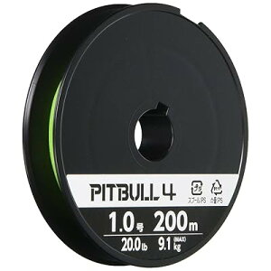 PEライン ピットブル 4本編み 200m 0.4号 ライムグリーン 8.6lb PL-M64R 釣り糸