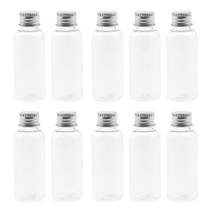 小瓶 ミニボトル 小物入れ 保存容器 小分け 50ml 10個セット スボトル 調味料ボトル ガラスボトル PETプラスチック製 丸薬、小物、液体などの保管,party、喫茶店、結婚式