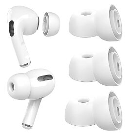 AirPods Pro イヤーピース 交換用 [ Mサイズ3ペア] シリコン イヤーチップ 第1/2世代 対応 イヤーピース ノイズキャンセル フィット感 滑り止め ホワイト