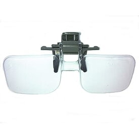 クリップ式 ルーペ 跳ね上げ式 めがねルーペ メガネ型 拡大鏡 2倍 ハード眼鏡ケース クロス付 跳ね上げ式ですので眼鏡をかけ替える必要がありません