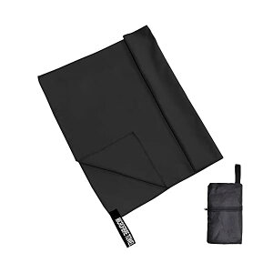 速乾タオル 髪 マイクロファイバータオル バスタオル スポーツタオル ジムタオル スイミングタオル セイムタオル 旅行タオル 超吸水 柔らかい 耐久性 速乾 軽量 収納袋付き 80x40cm (ブラック)