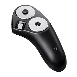 空中マウス メディアコントロールボタン搭載 Bluetooth 無線 スティック操作 充電式 プレゼン 片手 ごろ寝マウス ハンディ リモコンマウス 400-MAWBT204BK