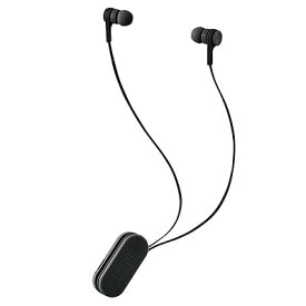 ワイヤレスイヤホン Bluetooth bund 巻き取りタイプ クリップ付き スモークブラック LBT-HPC17BK