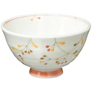 美濃焼 木の実 (赤) 飯碗 お茶碗 小さめ 軽量 軽い 直径約11×高さ6.5cm 電子レンジ 食洗機対応 赤色 レッド 日本製 132-1012