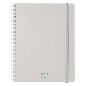 ノート ソフトリングノート Sooofa B6 変形 4mm方眼 ライトグレー ス-SE748S4-LM
