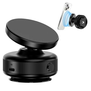 車載スマホホルダー 真空吸着スマホホルダー 角度任意回転式 磁気式車用吸盤ホルダー スマホスタンド マグネット 電動真空吸着式 車用スマホホルダー吸盤 取り付け簡単 全機種対応可(ブラ