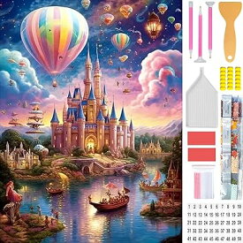 ダイヤモンドアート キット 四角いビーズ 全面 ダイアモンドビーズ絵画キット 日本語キャンバス DIY 手作り絵画 手芸キット モザイクアート 5D モザイクアート ダイヤモンド塗装 全面貼り付けタイプ 30x40cm 熱気球