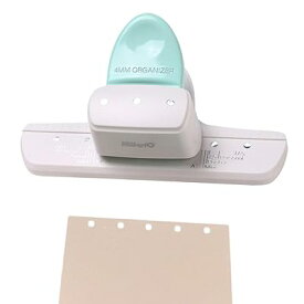 ルーズリーフ穴パンチ パンチ 穴径4mm 軽量 持ち運び便利 デイリープランナー 調整可能な スクラップブッキング用品用 単語帳作り 穴ペーパーパンチャー A8(mini)/A7/A6/A5サイズのルーズリーフ内ページ3/6穴パンチステープルに適用