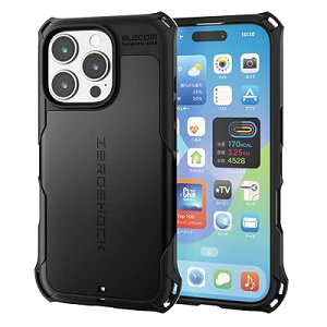 iPhone 16 Pro �P�[�X �ϏՌ� �Ռ��z�� ZEROSHOCK [�t�B�����t��] �n�j�J���\�� 4�p�_���p�[ ���C�����X�[�d�Ή� �X�g���b�v�z�[���t�� �u���b�N PM-A24CZEROBK